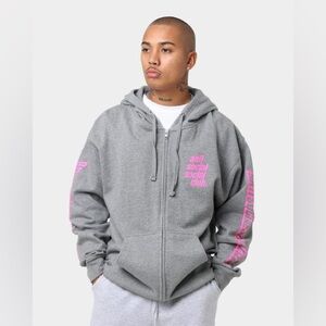 Anti Social Social Club Split Zip Hoodie Gray Men’s Large